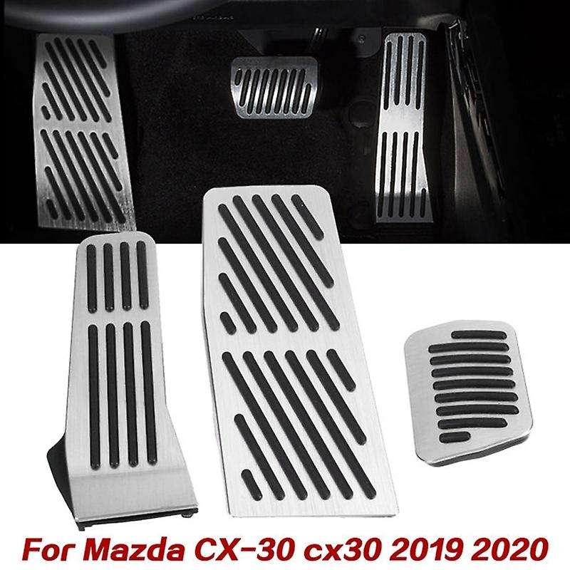 Set Aluminum Car Accelerator Fuel Gas Pedal Brake Foot Rest Pedal Pad Cover for -30 CX30 2019-2020 S