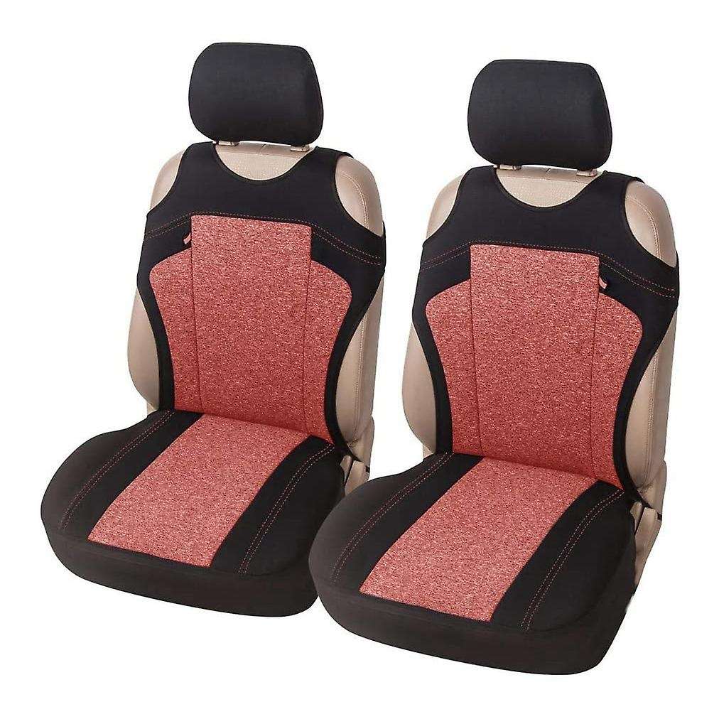 Set Of 2 Universal Car Seat Covers - Fits Most Vehicles, Car, Truck - Red T-Shirt Style