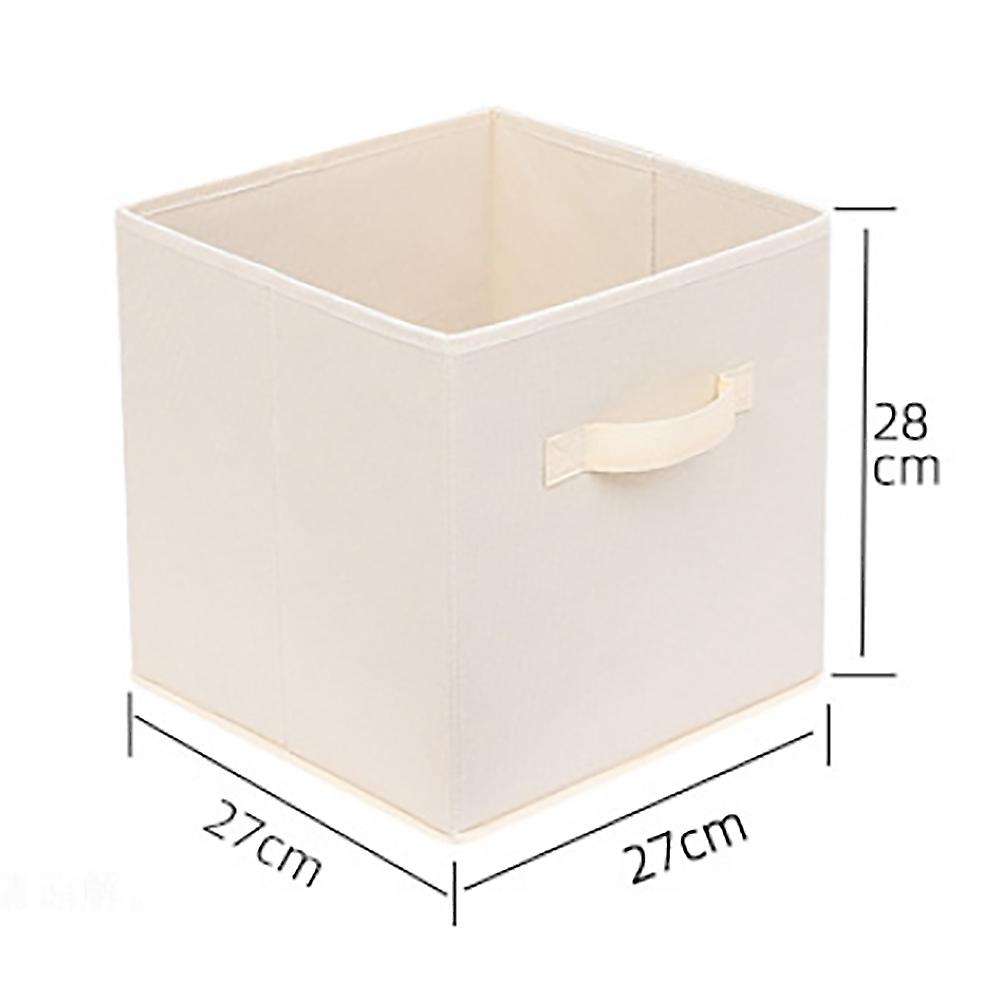 Set of 4 Square Storage Bins with Handles Foldable Fabric Boxes Container Baskets Drawers for Kids R