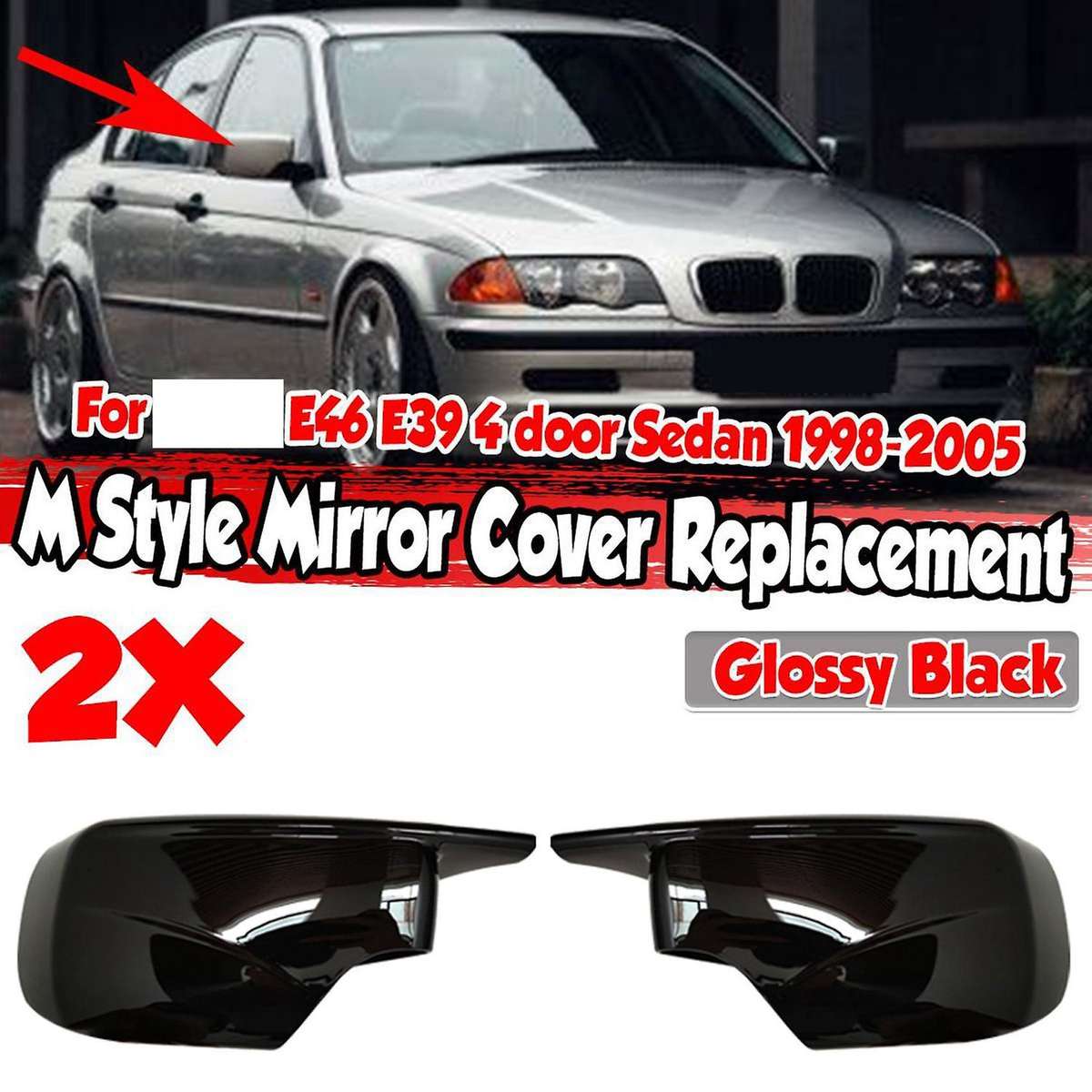 Side Mirror Cover, for 3 5 Series E39 E46 525I 528I 530I 540I 323I 330I 328I Rearview Mirror Cover C