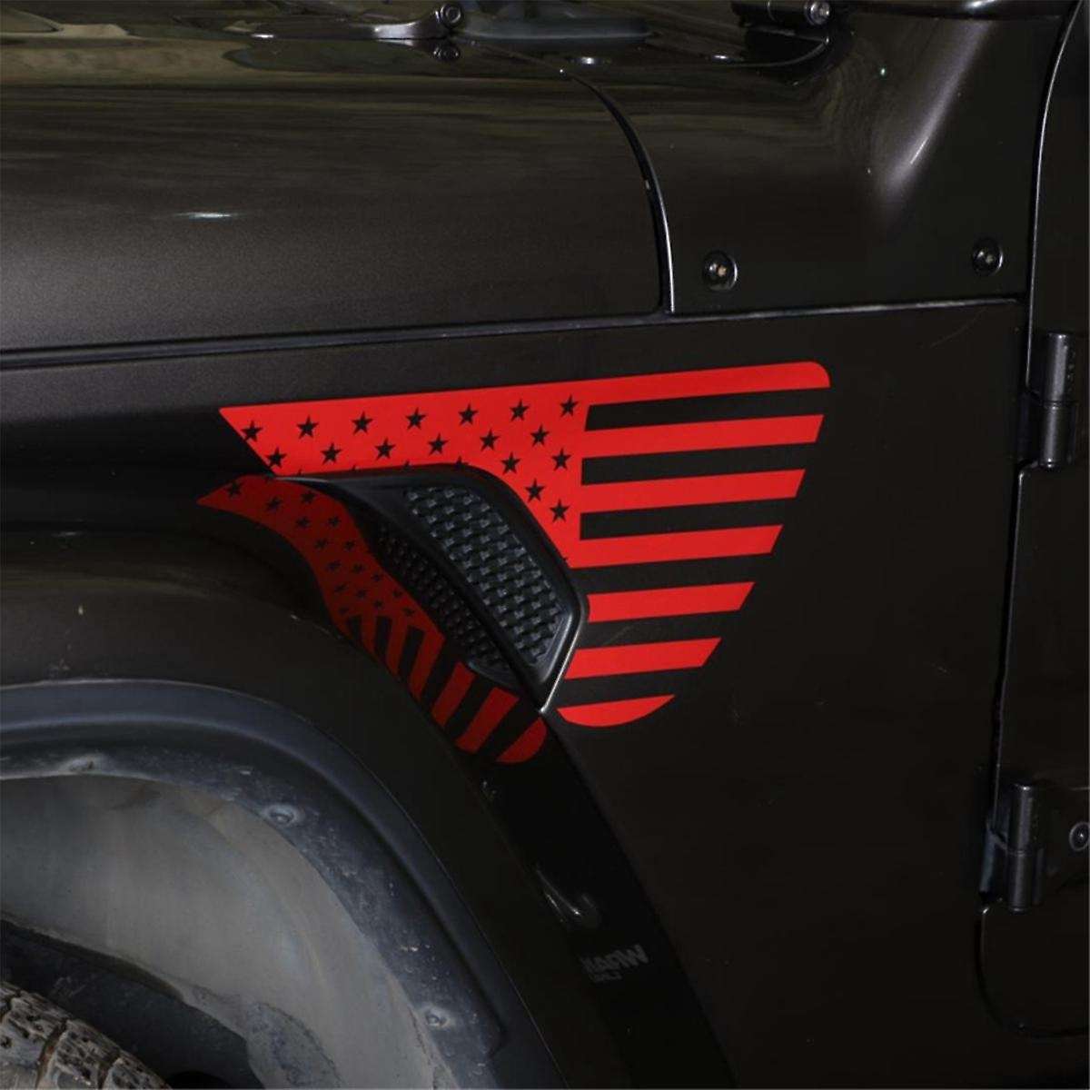 Side Vent Sticker Cover Decals Trim Red for Jl Jlu 2018-2022 Jt 2020-2022