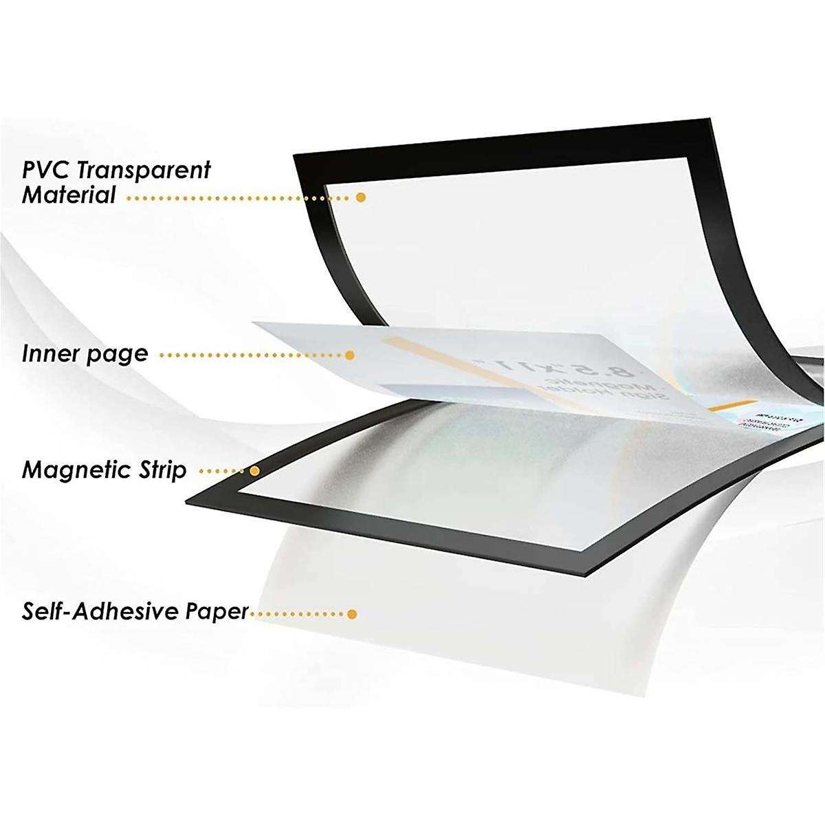 Sign Holder 8.5 X 11 Wall Mount, Magnetic Clear Plastic Sign Holders, Display In Portrait Or Landsca