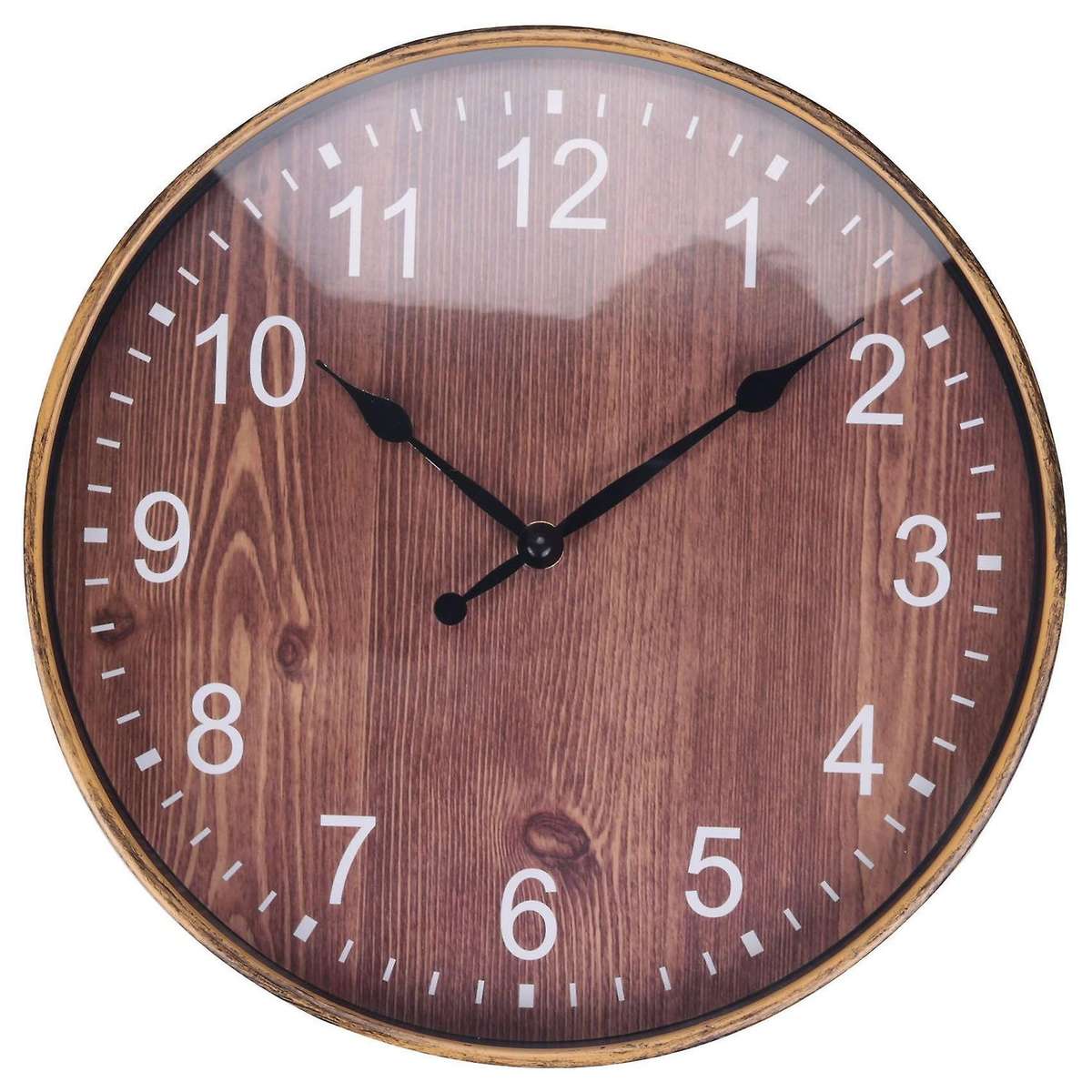 Silent Wood Grain Wall Clock, 3d Retro Wall Clock for /living Room Decoration, 12 Inches