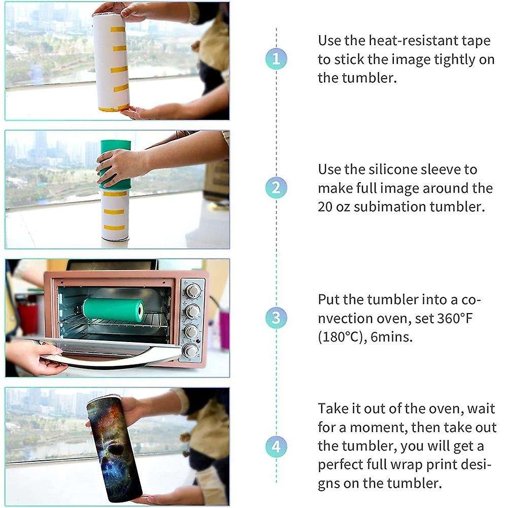 Silicone Wrap Sleeve Kit for Sublimation Tumblers 20 Oz,for Sublimation Full Wraps 20Oz Skinny Strai