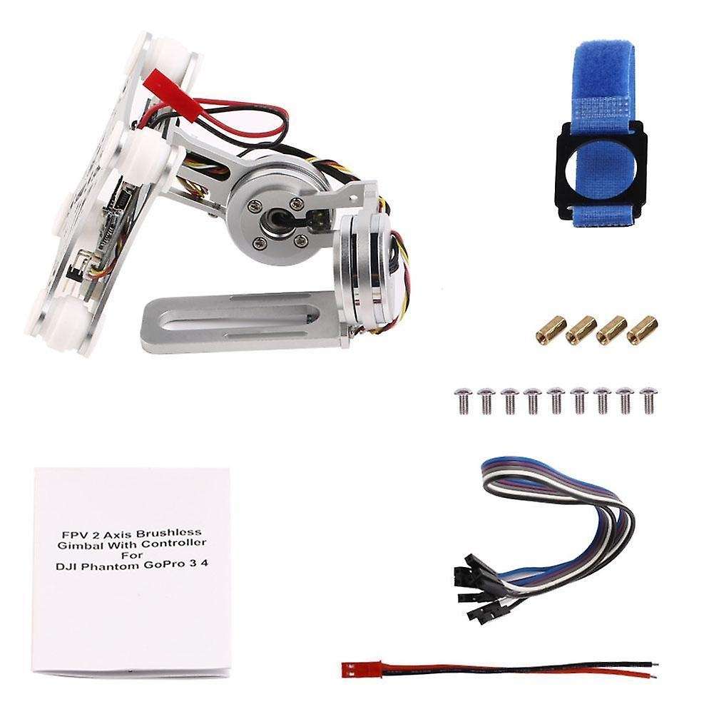 Silver Fpv 2 Axle Brushless Gimbal with Controller for Phantom