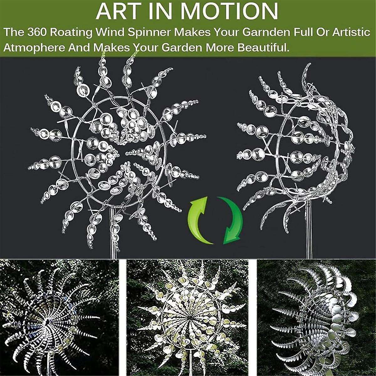 Silver Retro Wrought Iron Metal Ornaments Wrought Iron Windmill Outdoor Courtyard Garden Shape