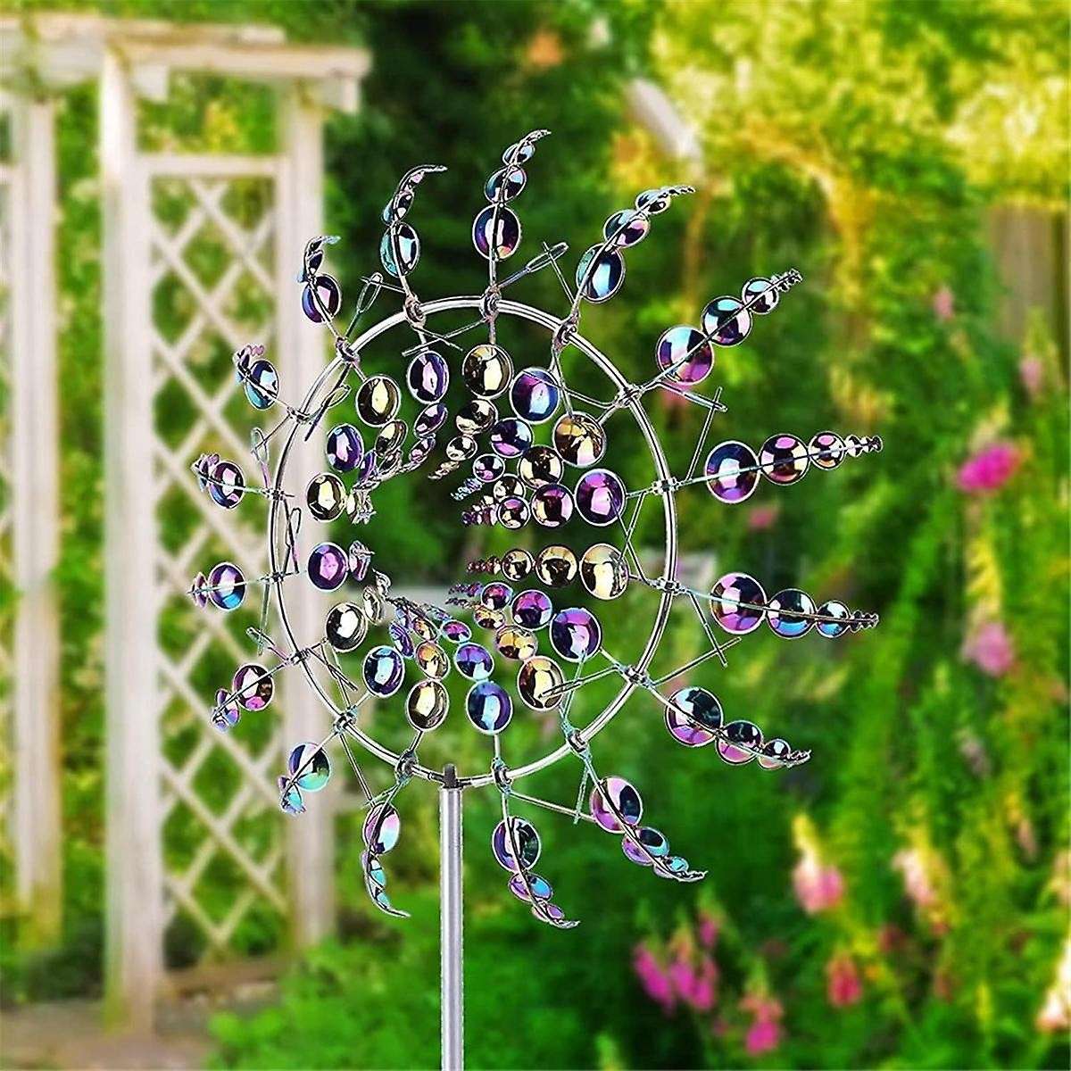 Silver Retro Wrought Iron Metal Ornaments Wrought Iron Windmill Outdoor Courtyard Garden Shape