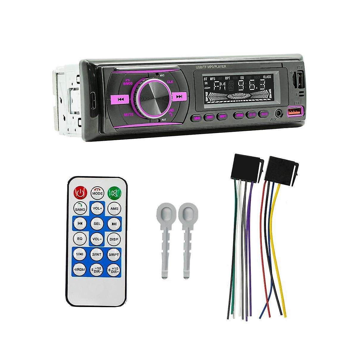 Single Din Car Audio Bluetooth Car Stereo Receiver with Lcd Display Am/fm Radio Mp3 Player Usb Sd A