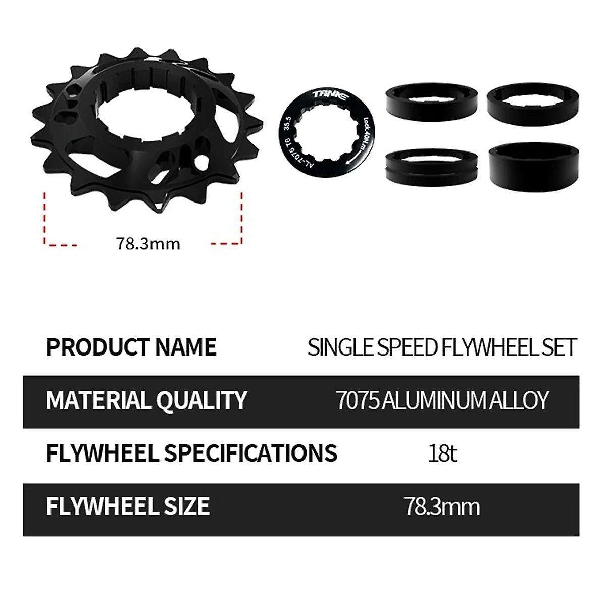 Single Speed Flywheel Conversion Kit 18T Cassette Cog Road Bike Sprocket for Freewheel Chain Blue