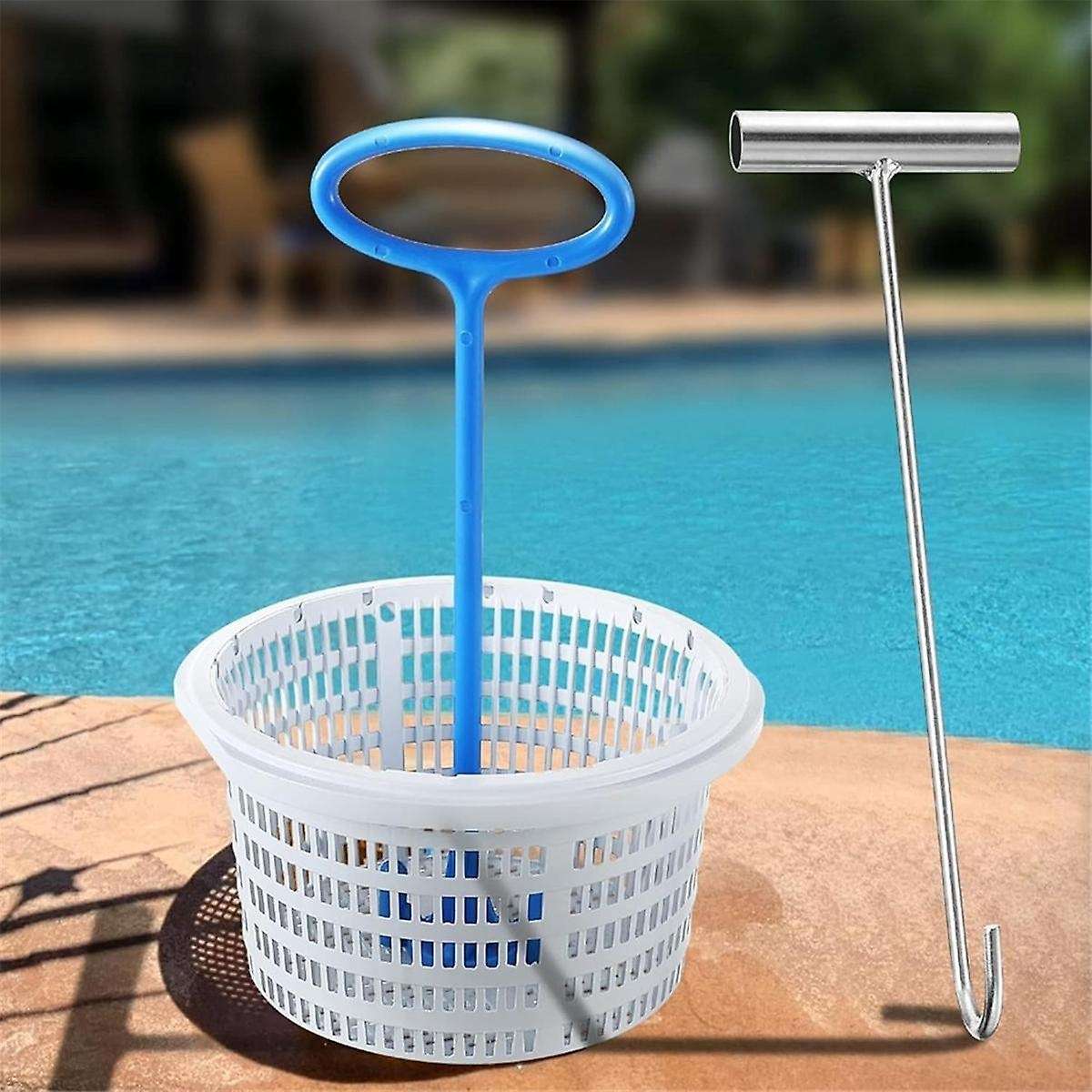 Skimmer Basket Handle,Skimmer Basket Handle Hook Universal Pool Skimmer Basket Handle Fit Inground P