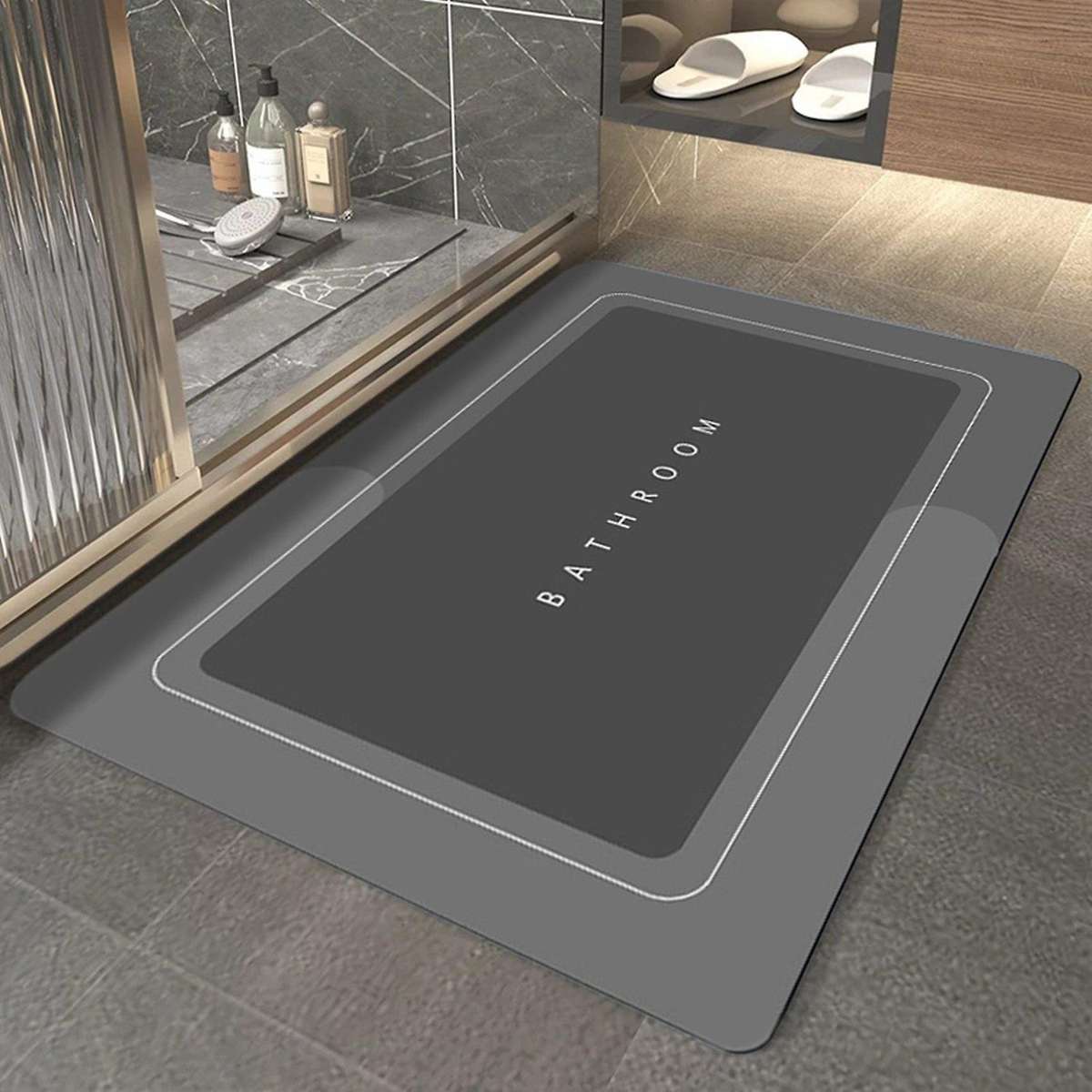 Skin Bathroom Mat Super Absorbent Rug Bath Quick Dry Floor Mats Easy to Clean Doormat Kitchen Mat,Gr