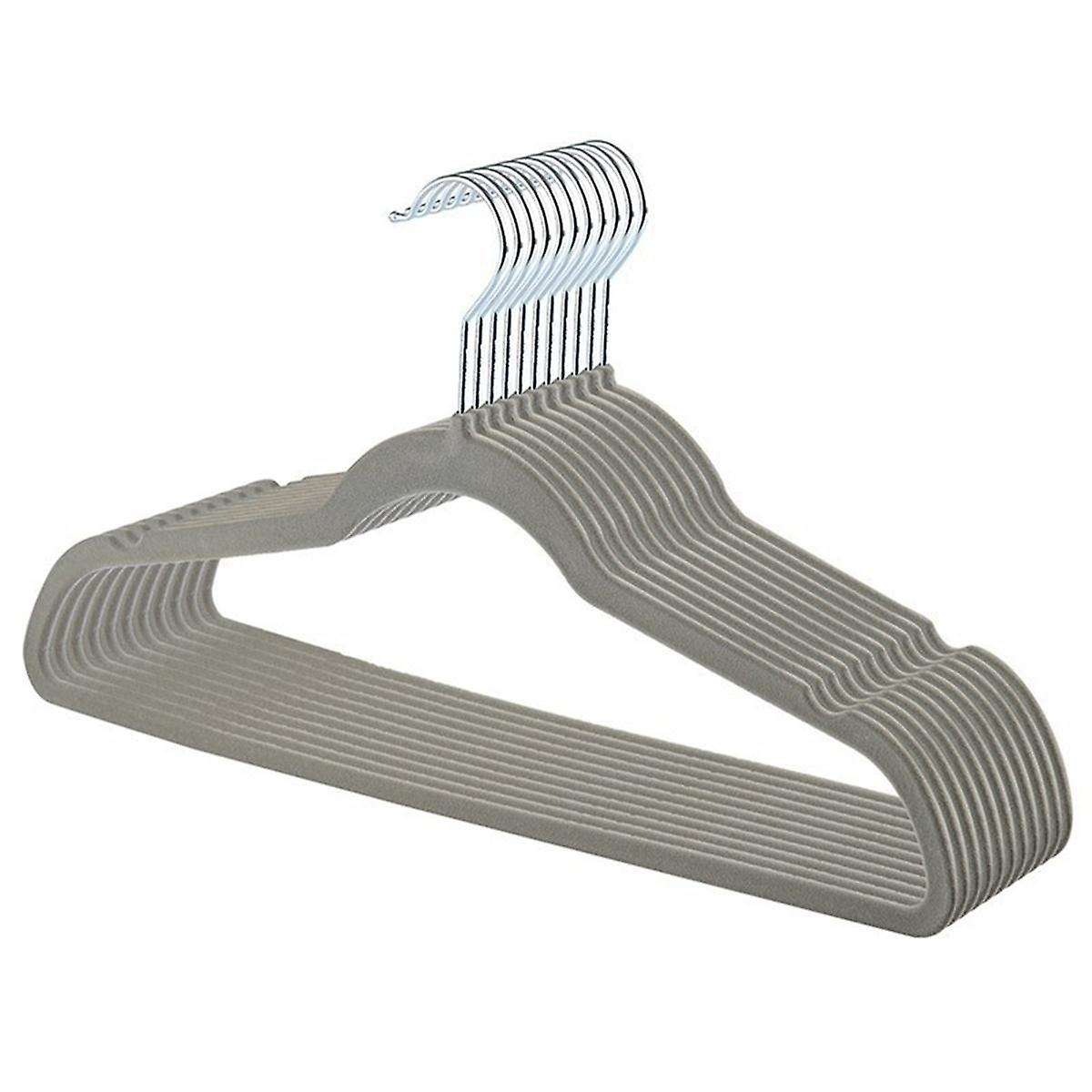 Slim Velvet, Non- Suit Clothes Hangers Coat Hanger, Beige Silver Hook