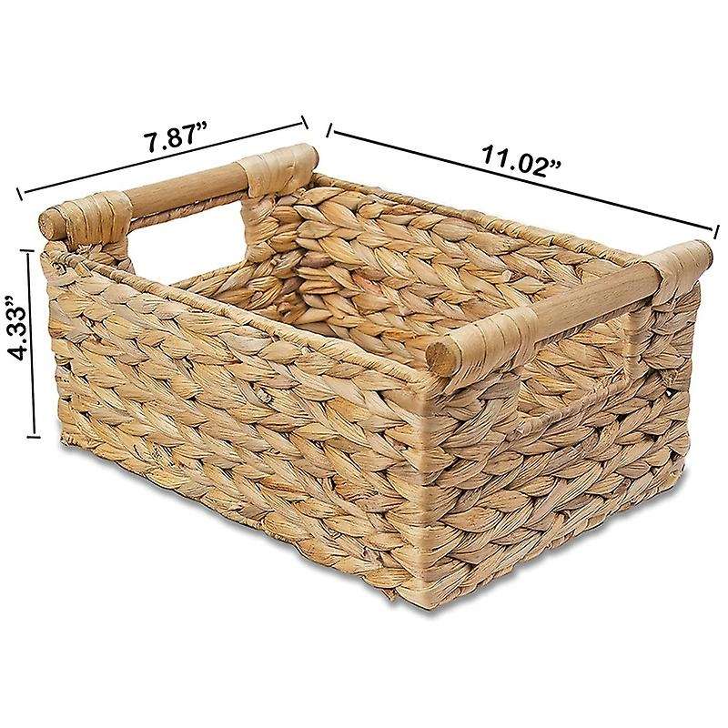 Small Wicker Baskets for Organizing Bathroom, Hyacinth Baskets for Storage, Wicker Storage Basket W