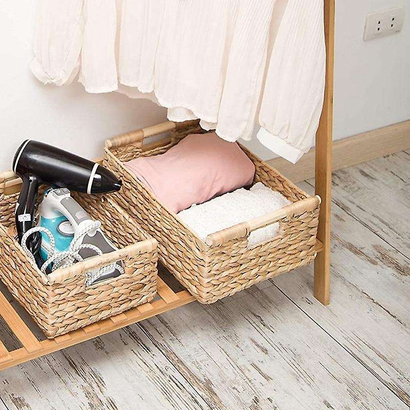 Small Wicker Baskets for Organizing Bathroom, Hyacinth Baskets for Storage, Wicker Storage Basket W