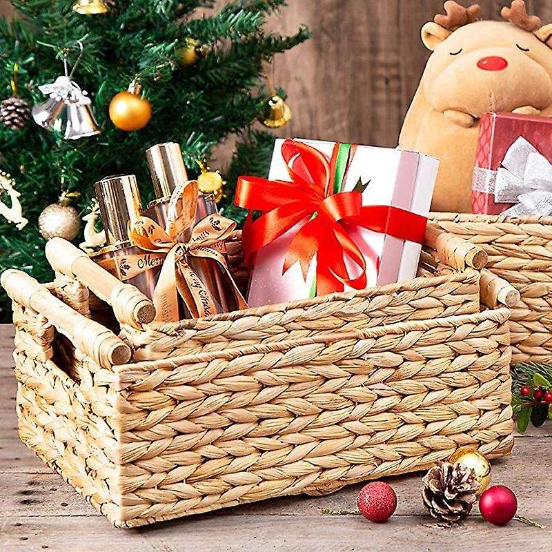 Small Wicker Baskets for Organizing Bathroom, Hyacinth Baskets for Storage, Wicker Storage Basket W