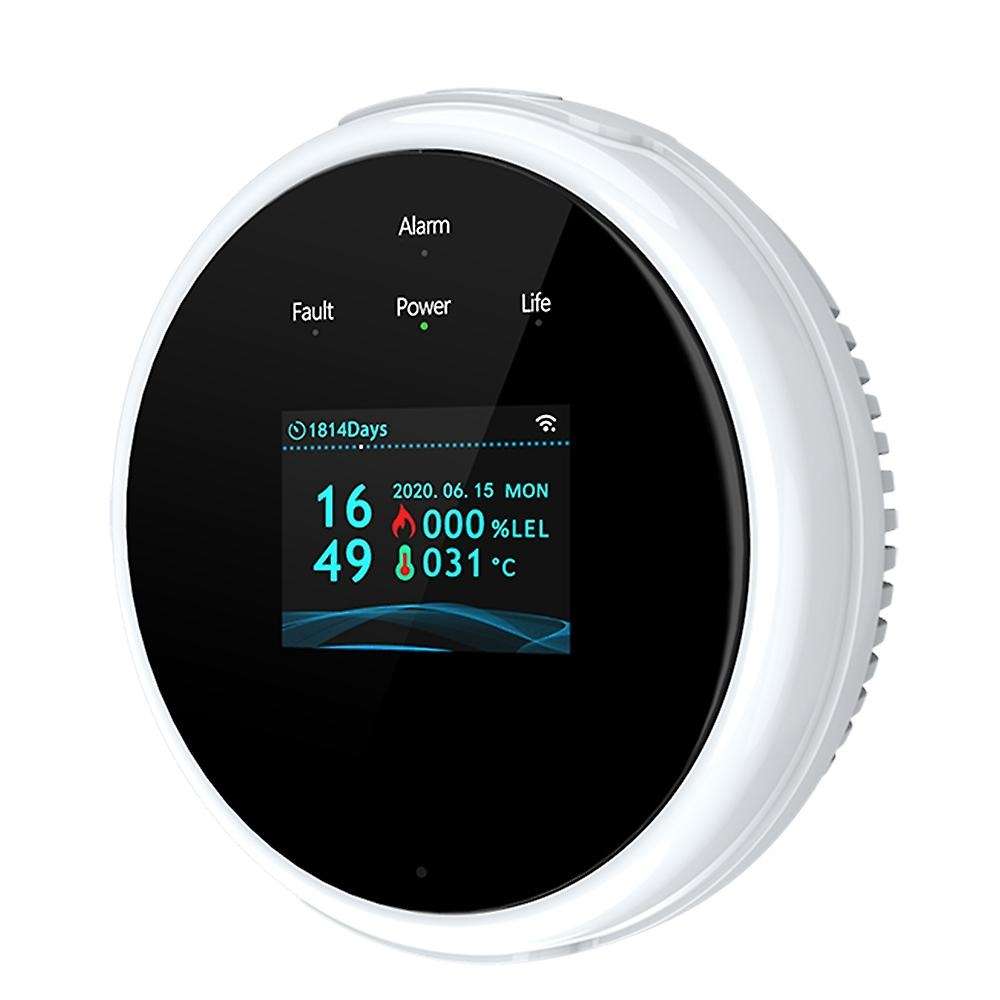 Smart Life for Tuya Wifi Gas Leak Sensor Led Display Screen Combustible Smart Home Gas Detector-EU P
