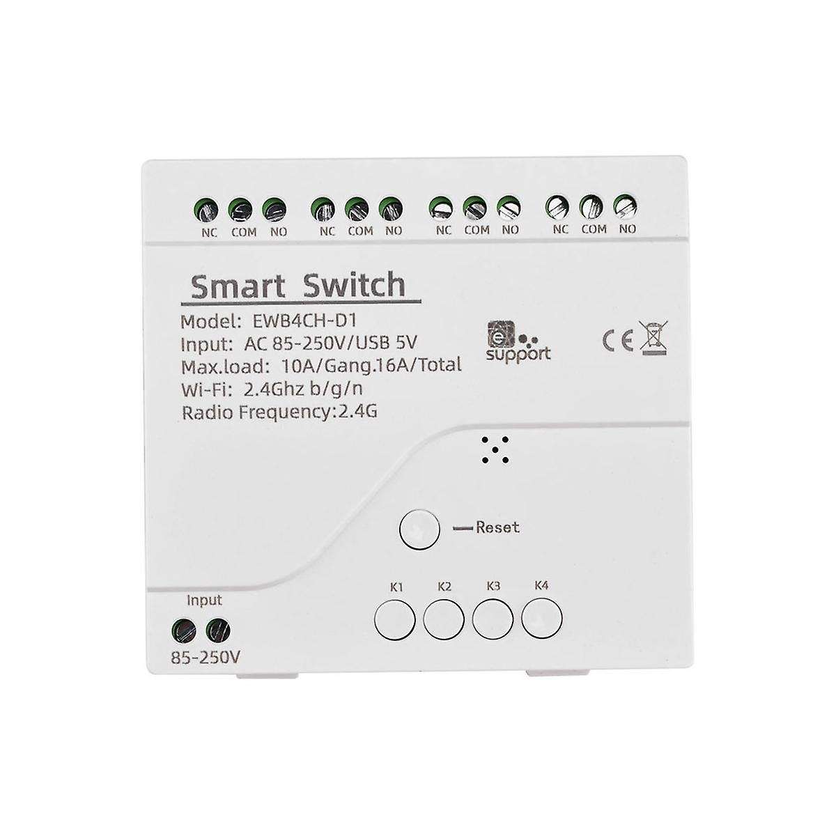 Smart Wifi Bluetooth Switch Relay Module+remote 85-250v On Off Controller 4ch 2.4g Wifi Remote For