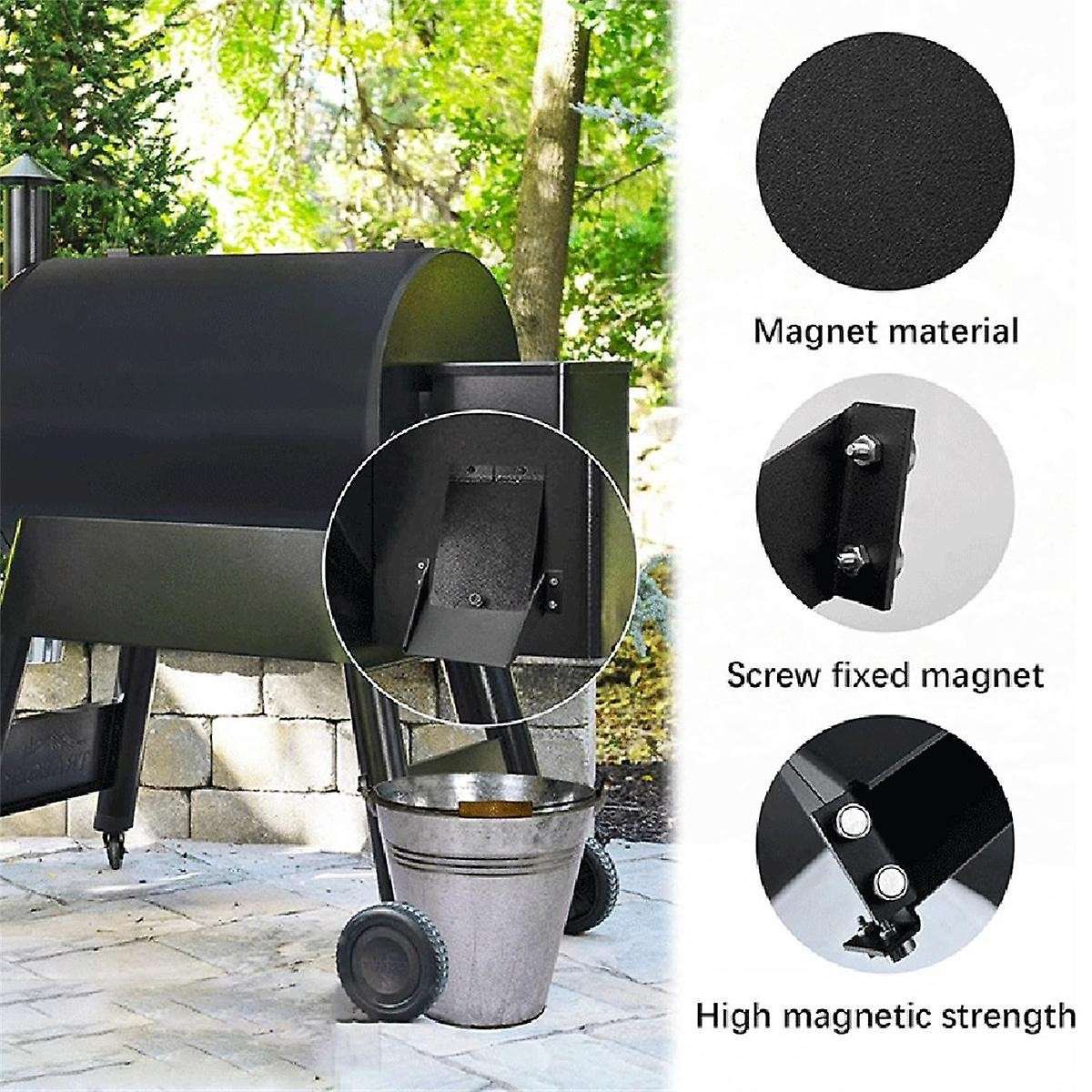 Smoker Pellets Helper Chute for Grill, Magnetic Cleanout Chute for Easily Collect Pellets, for Smoke