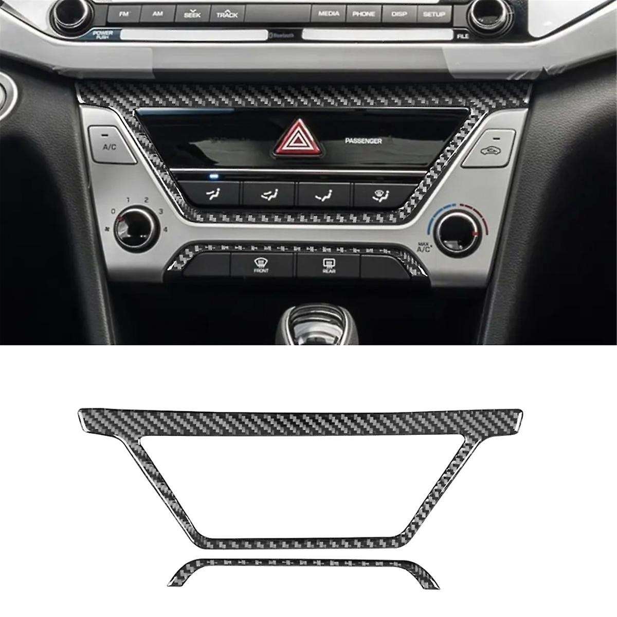 Soft Carbon Fiber for 2017 2018 2019 2020 Center Control A/C Air Conditioning Panel Trims Accessorie