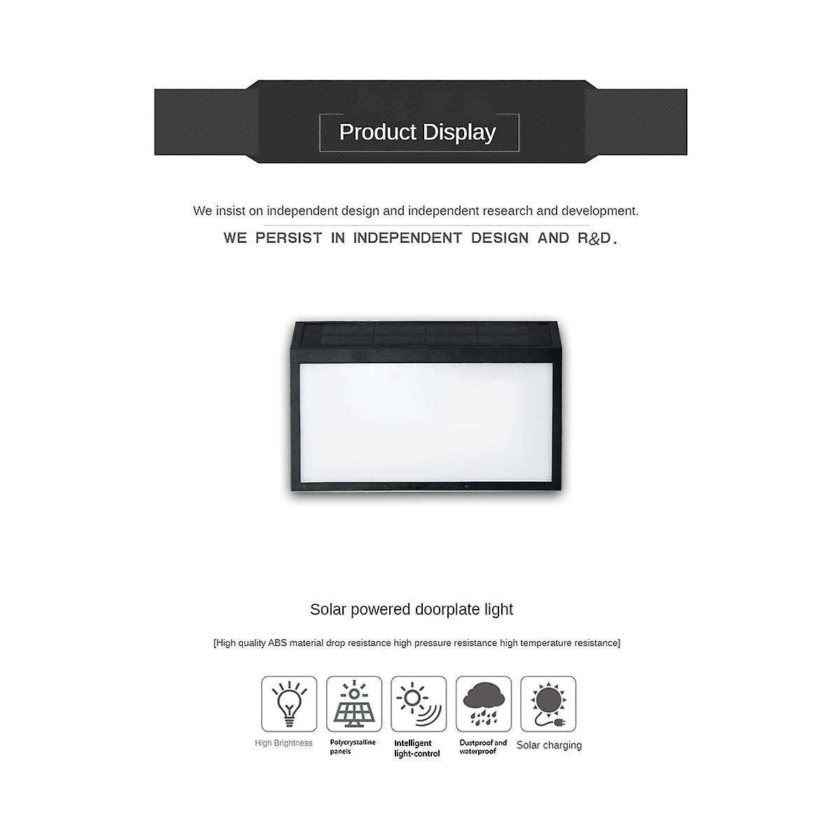 Solar Door Light Address Indication Number Plate Solar Address Sign with Light Address Plate Outdoo