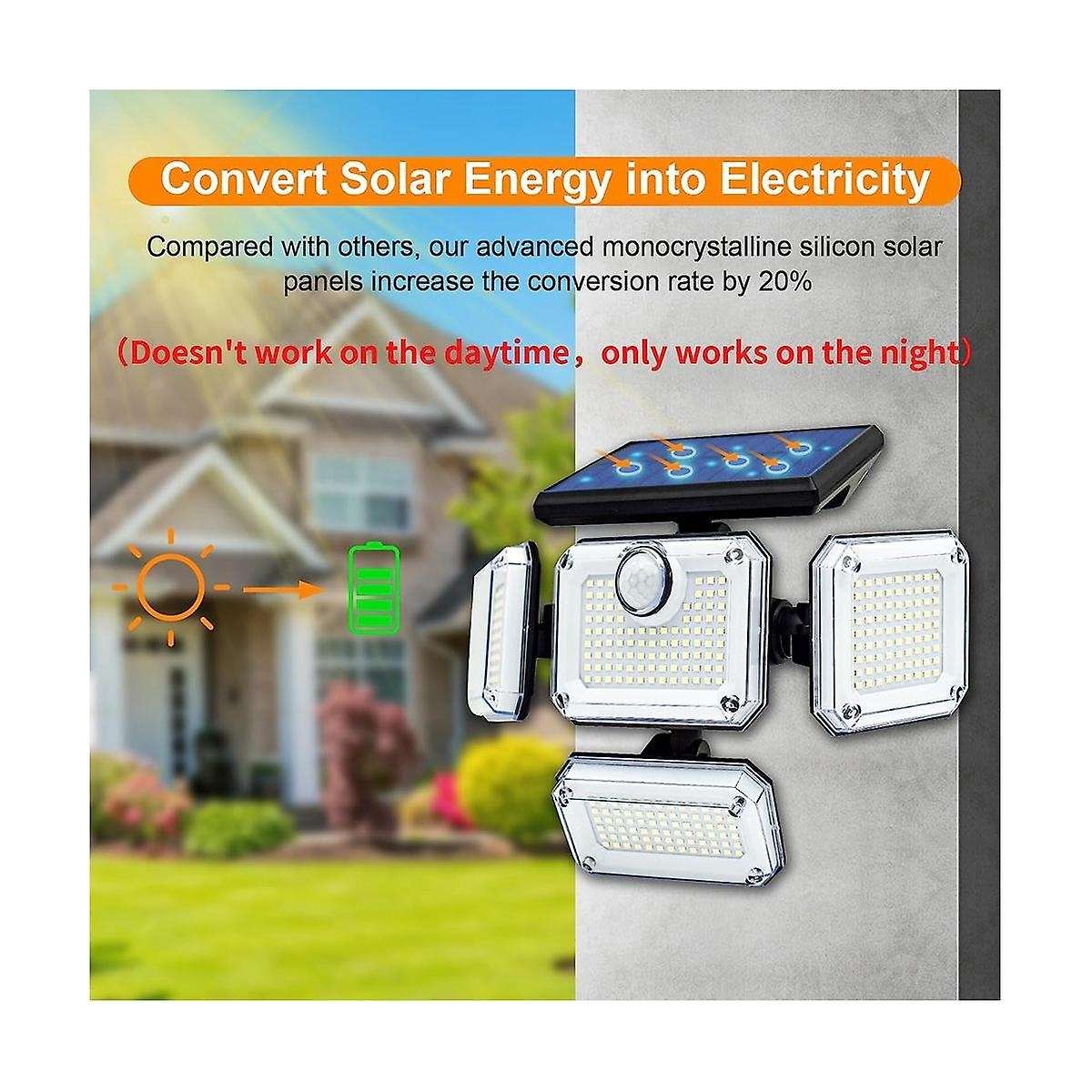 Solar Lights Outdoor Motion Sensor 333 Led Flood Lights, Solar Powered Security Lights Outside, with
