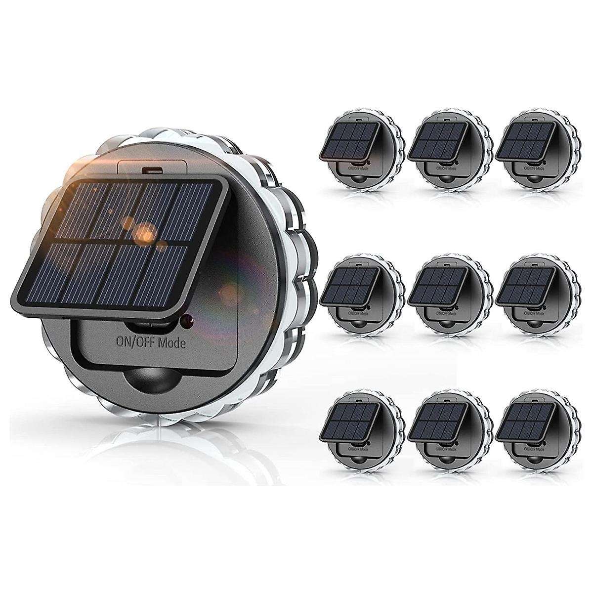 Solar Outdoor Fence Lights for Yard, 10 Pack Solar Landscape Path Lights Outdoor Decorative Lights