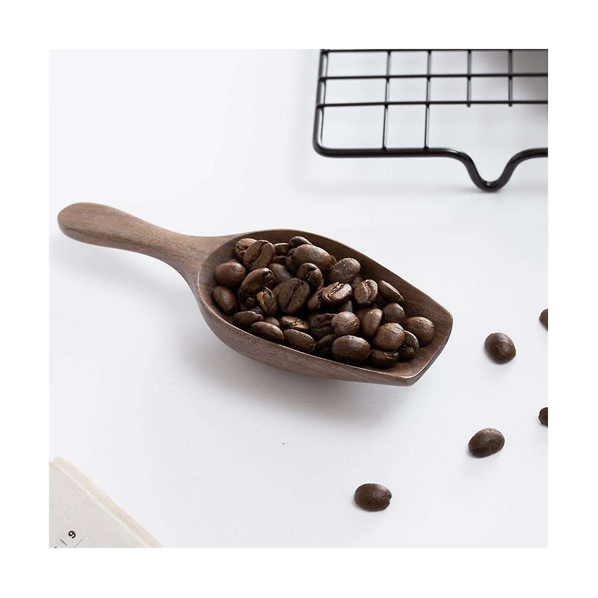 Solid Wood Coffee Bean Spoon Shovel Black Walnut Whole Wood Digging Coffee Bean Spoon Tea Shovel Woo
