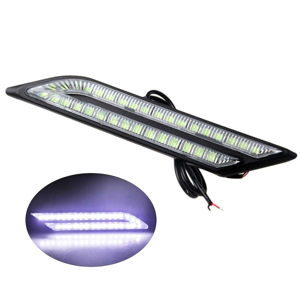 Special Car Modification Led Daytime Running Lights Leaf Board Side Turn Signal Rear Bar Brake Light