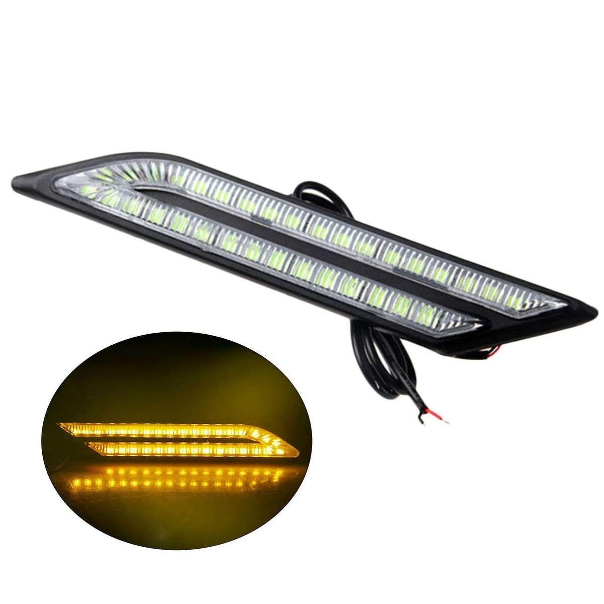 Special Car Modification Led Daytime Running Lights Leaf Board Side Turn Signal Rear Bar Brake Light