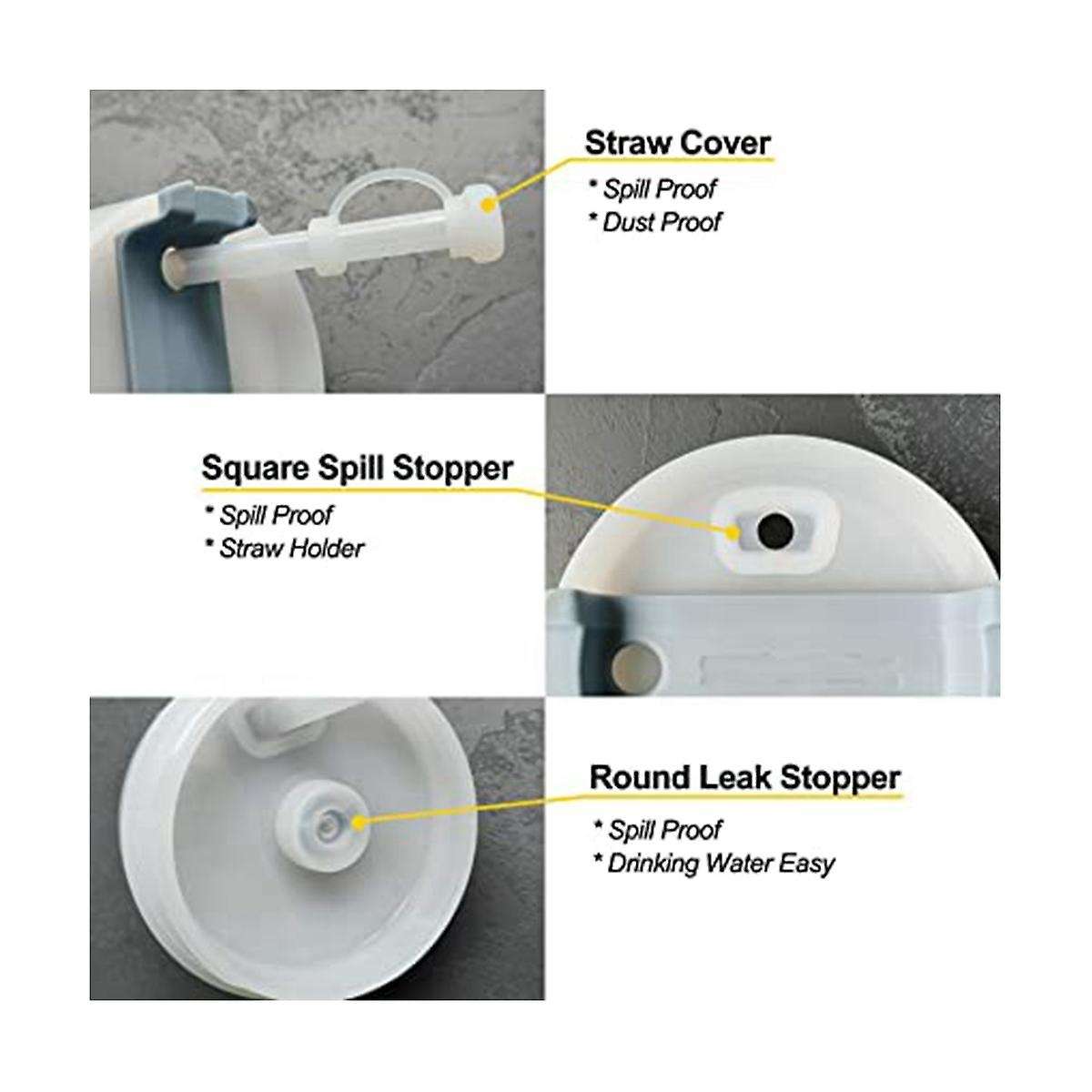 Spill Proof Stopper, for 1.0 40oz/ 30oz, Including 2 Straw Cover Cap, 2 Spill Stopper and 2 Leak St
