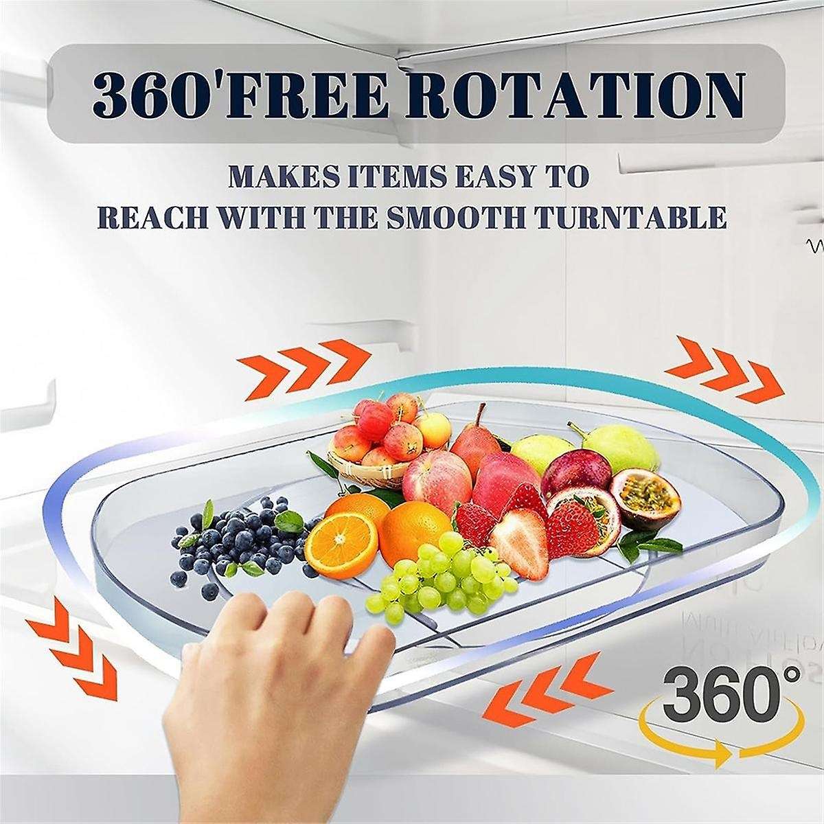 Square Lazy for Refrigerator, Lazy Cabinet Organizer, Rotating Turntable Organization and Storage Co