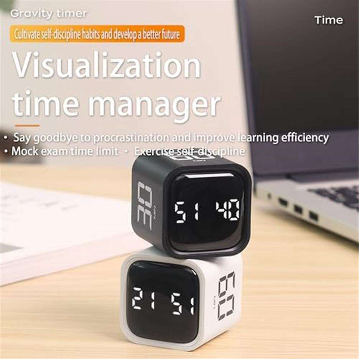 Square Timer,Rotation Timer,5/10/30/60 Minutes and Custom Countdown,Productivity Timer,for Tasks,Wor