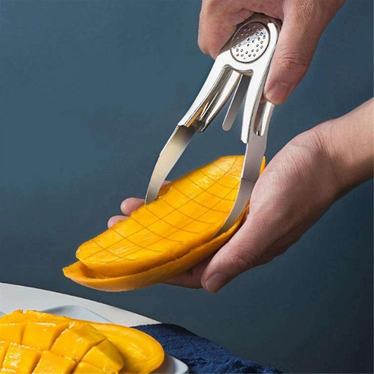Stainless Steel Cutter Avocado Slicer Splitter Fruit Melon Cutting Peeler Coring Diced Peeling Tool