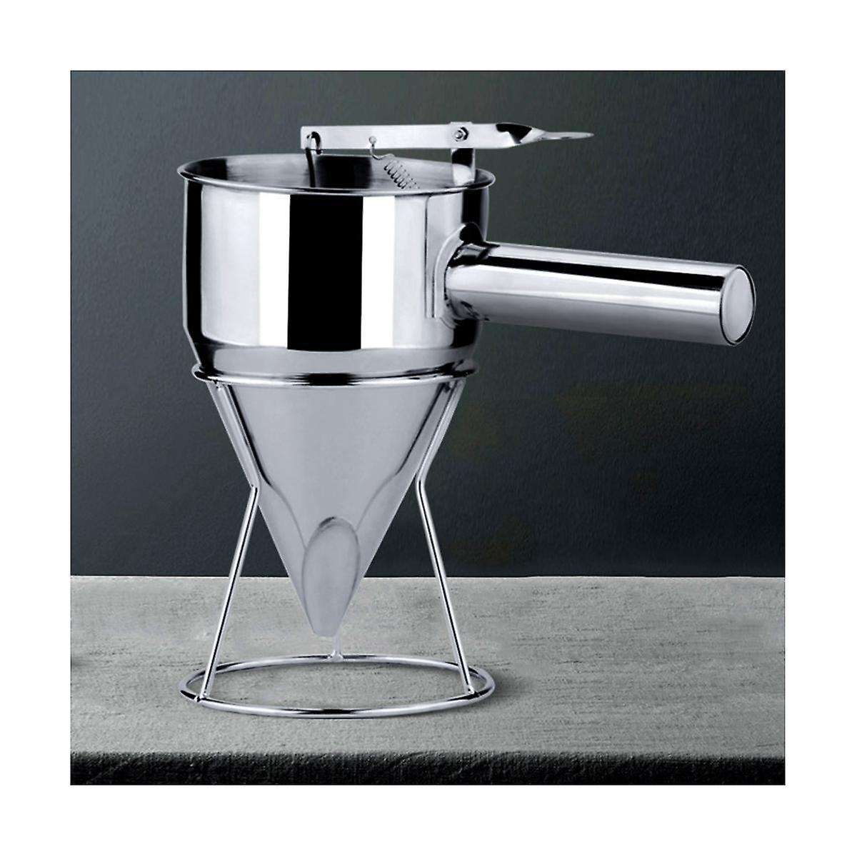 Stainless Steel Funnel Dispenser with Rack Cupcake Pancake Batter Maker Octopus Fish Ball Home Kitch