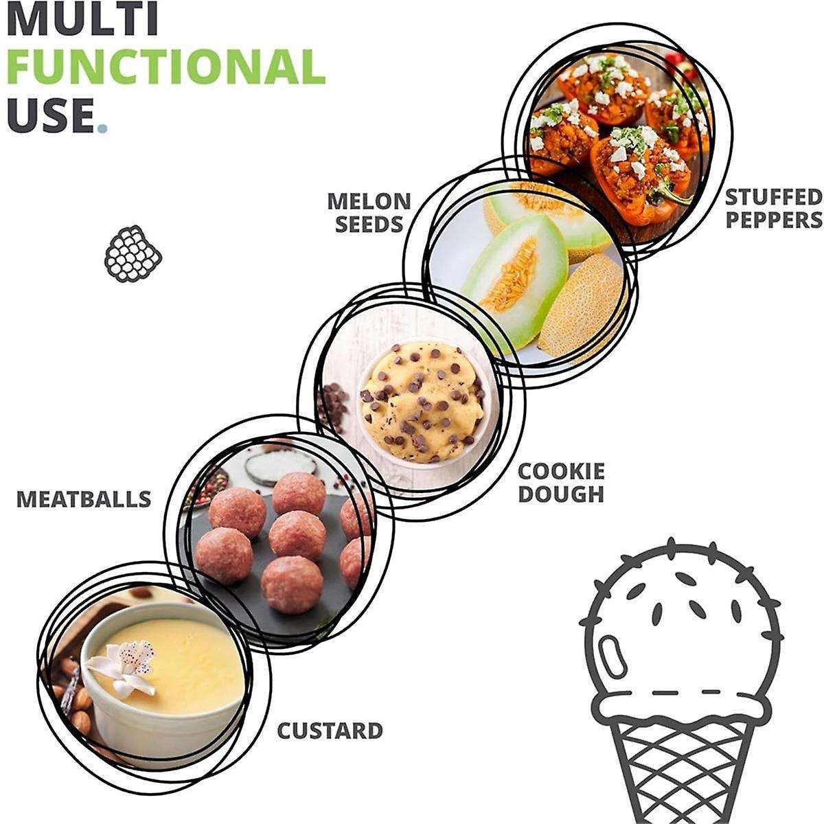 Stainless Steel Ice Cream Scoop - Comfortable Handle for Effortless Portioning - Perfect for Solid I