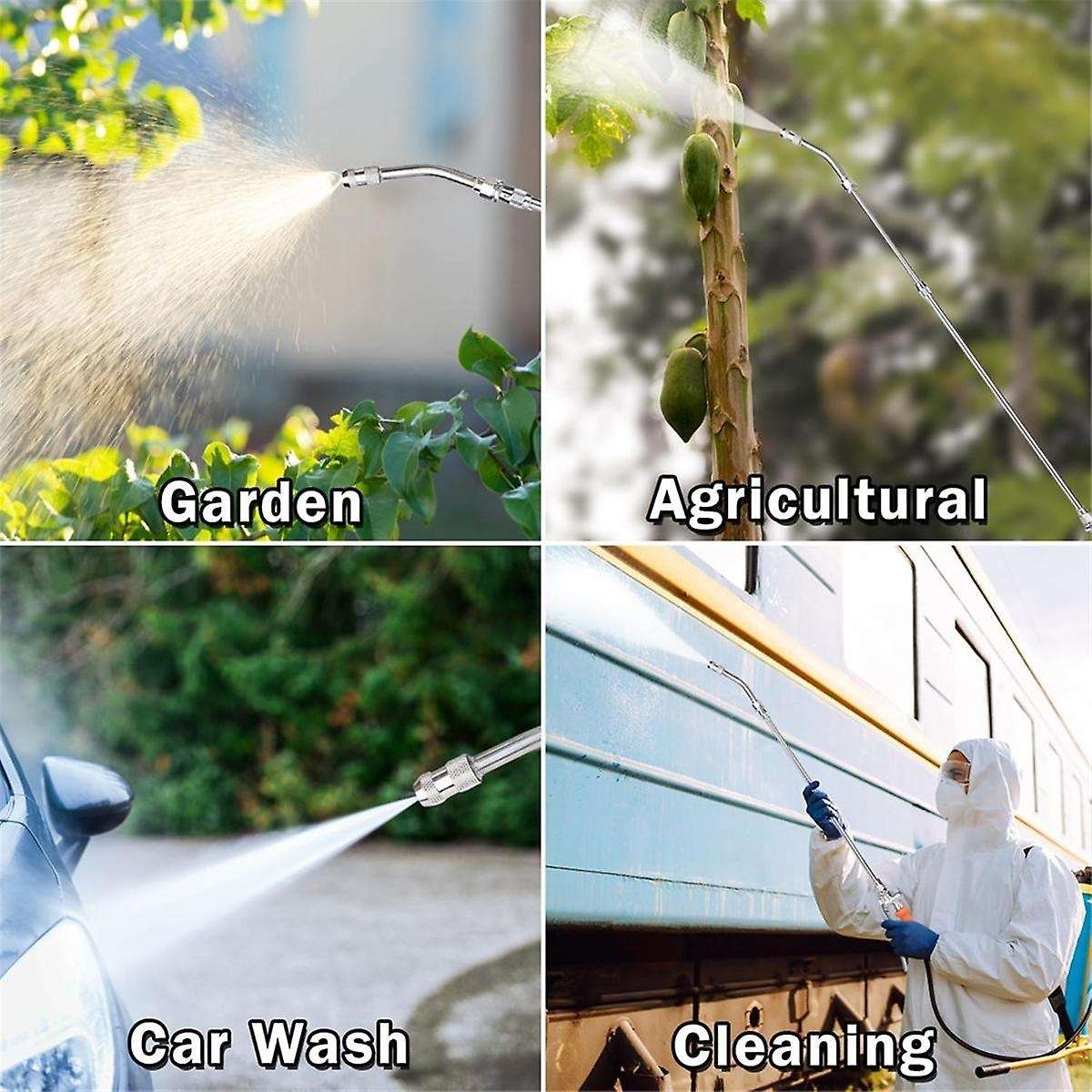 Stainless Steel Sprayer Wand,1/4in&3/8in Brass Barb Sprayer Wand Replacement,29in Sprayer Wand+ Shut