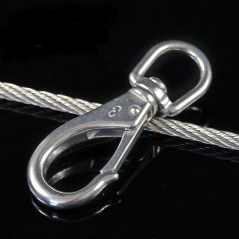 Stainless Steel Swivel Eye Snap Hooks Scuba Diving Clips Boat Marine Spring Buckles for Bird Feeders