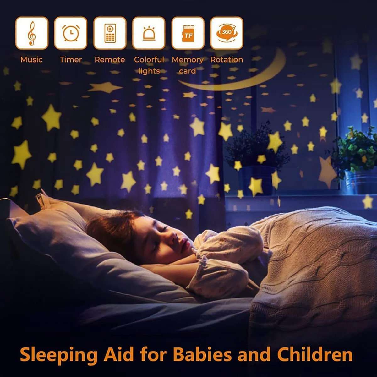 Stars Night Light Projector for Kids, Starry Stars Night Light Projector with Timer Music,Gifts for