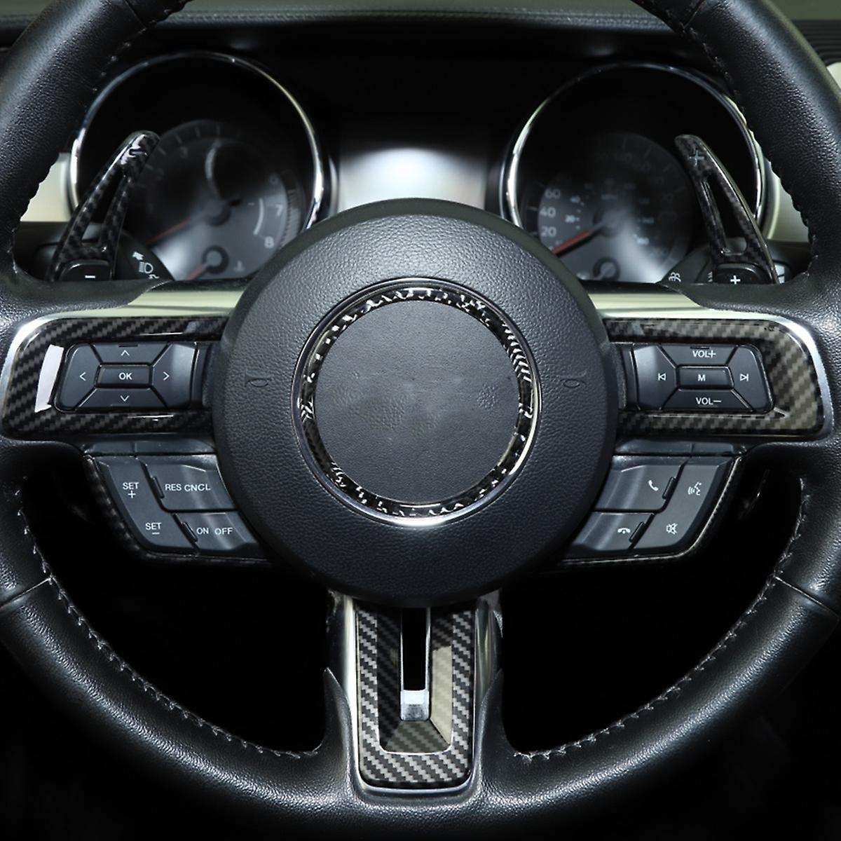 Steering Wheel Frame Trim Decor Cover for 2015 2016 2017 2018 2019 2020 Accessories 6PCS (Carbon Fib