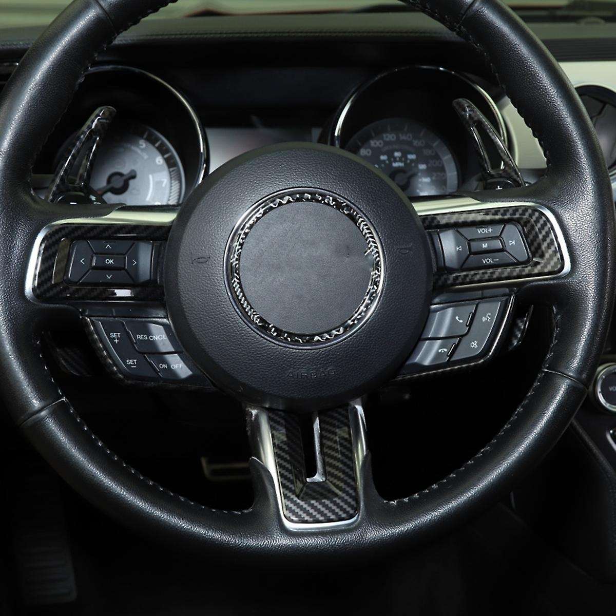 Steering Wheel Frame Trim Decor Cover for 2015 2016 2017 2018 2019 2020 Accessories 6PCS (Carbon Fib