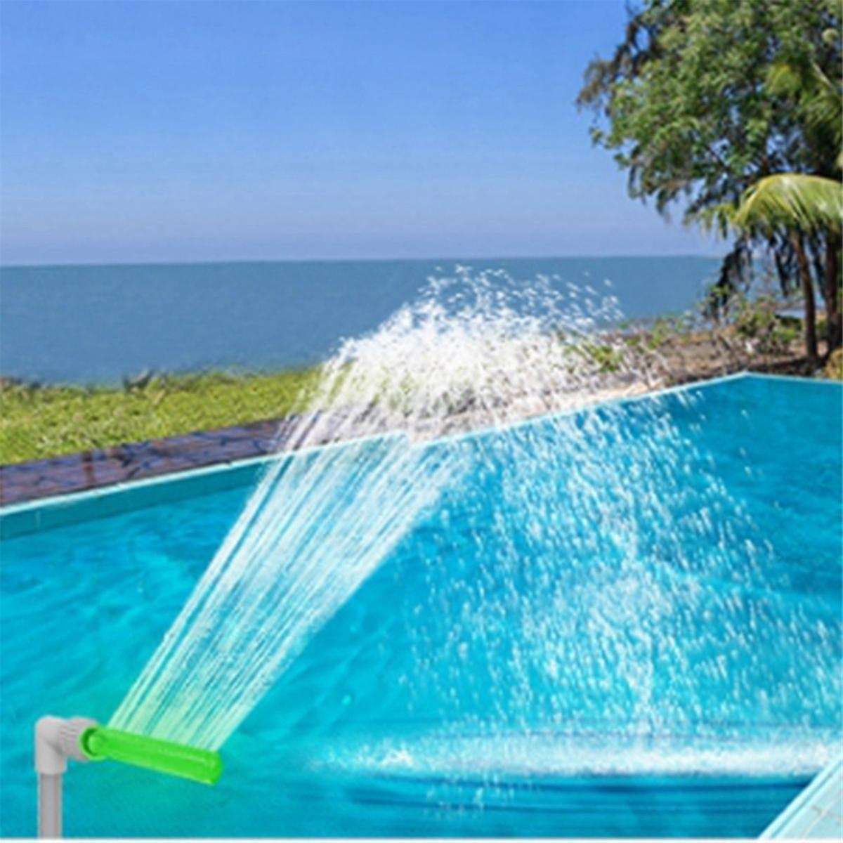 Swimming Pool Fountains Adjustable Fluorescent Pool Waterfall for Above Ground/Inground Pools