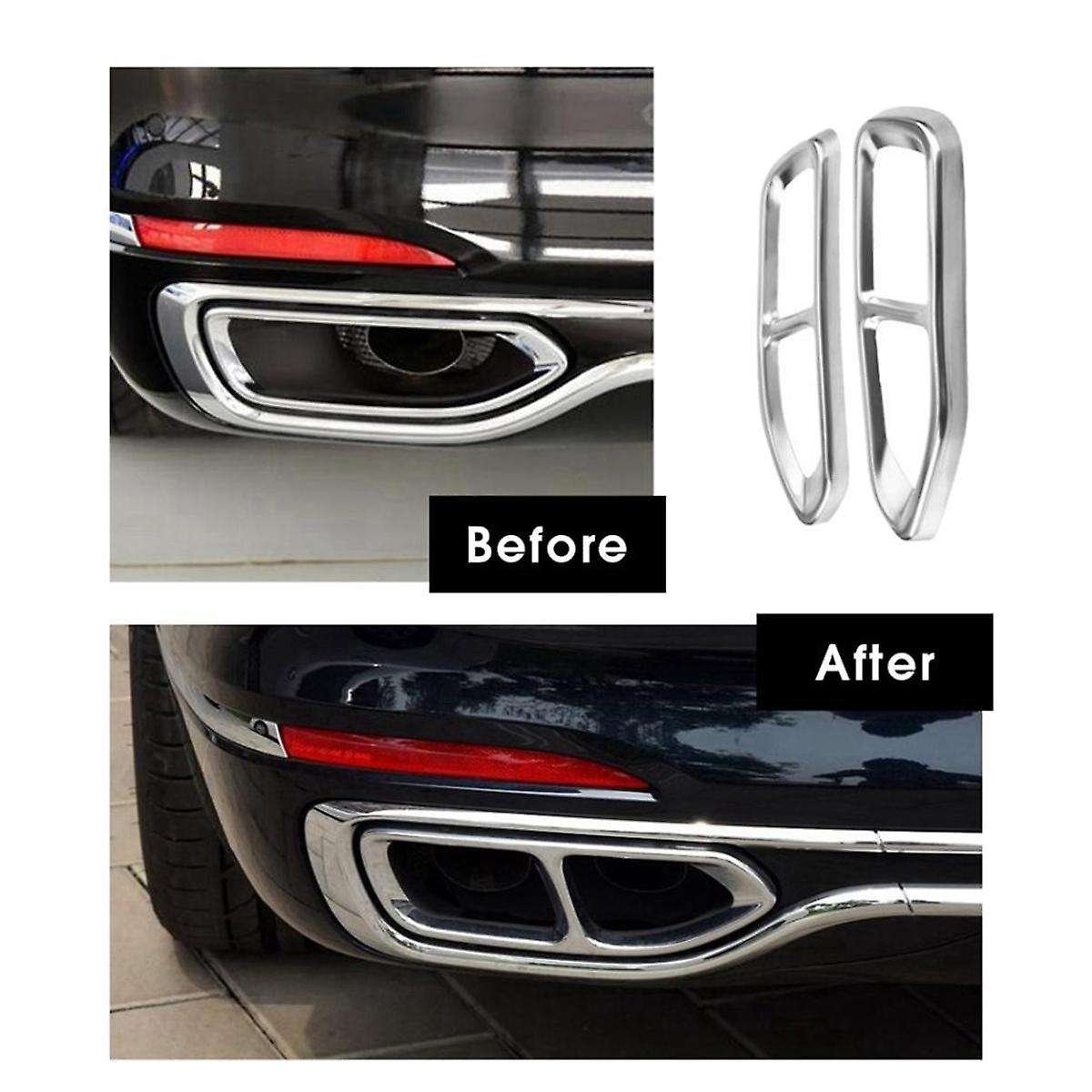 Tailpipe Trim Frame Exhaust Trim Cover Car for 7 Series 730 740 750li 2016-2018