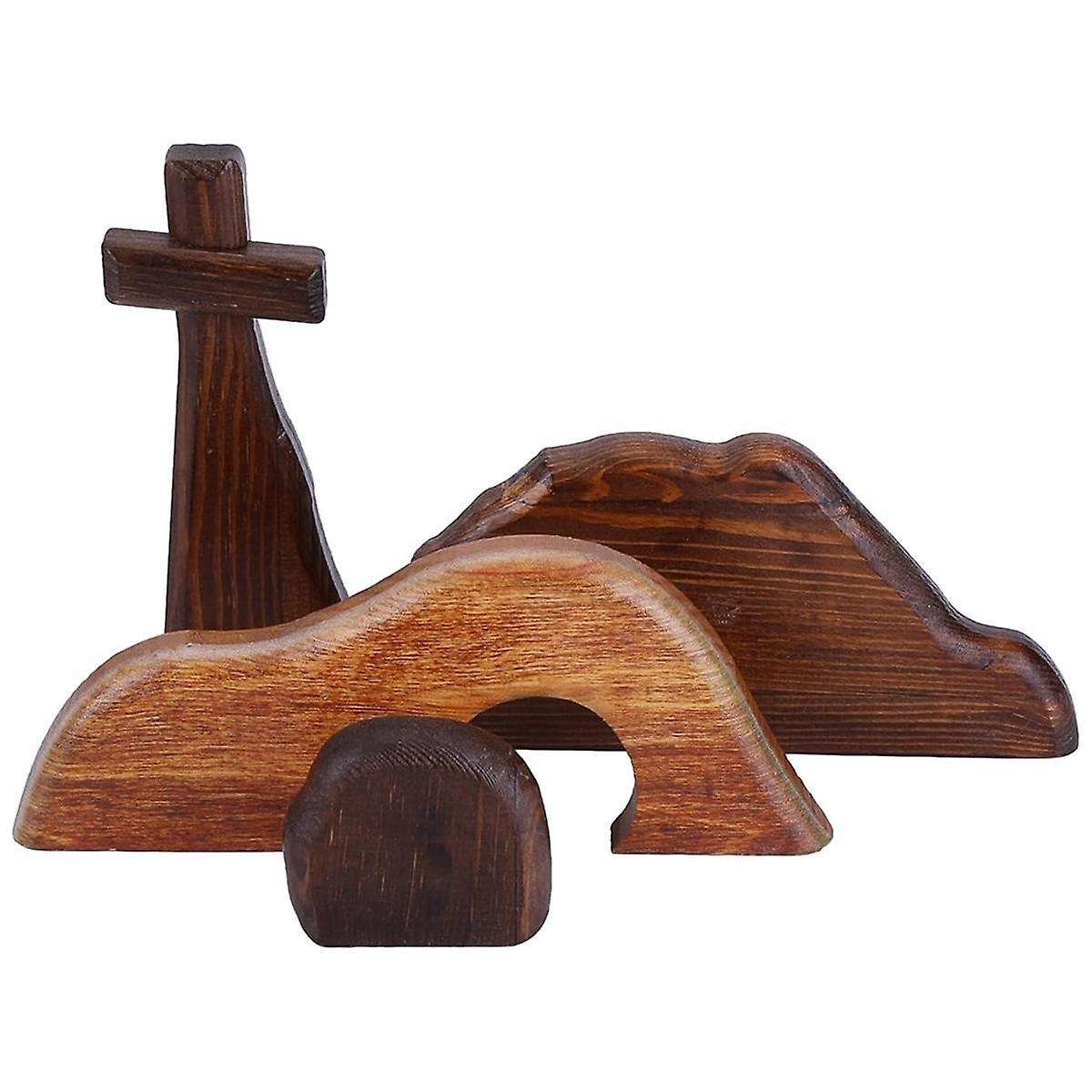 The Empty Tomb Easter Scene and , Wooden Plus Thick Easter Home Figurine Ornament