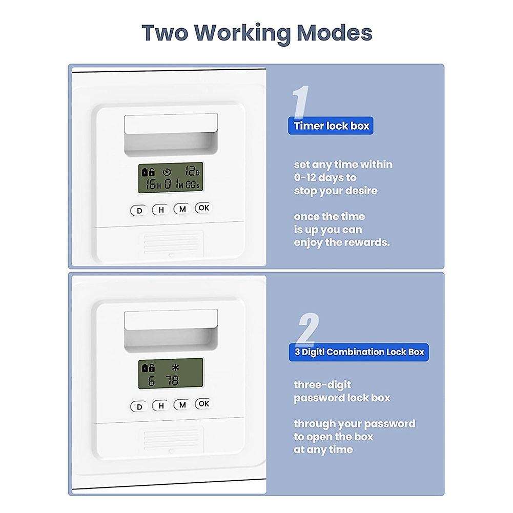 Timed Lock Box for Medication Safe, Medicine Lock Box with Timer, Clear Lockable Storage Box Safety