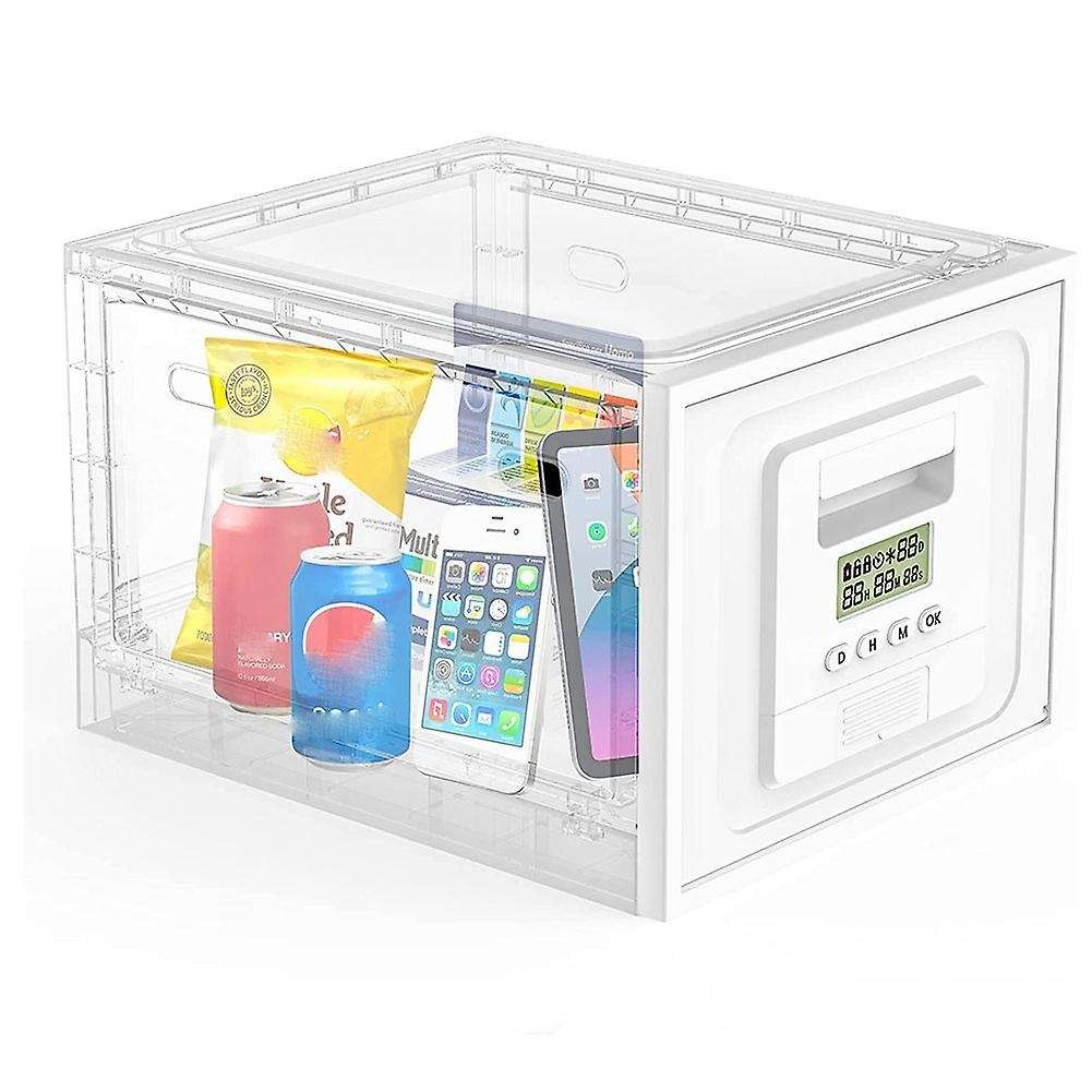 Timed Lock Box for Medication Safe, Medicine Lock Box with Timer, Clear Lockable Storage Box Safety