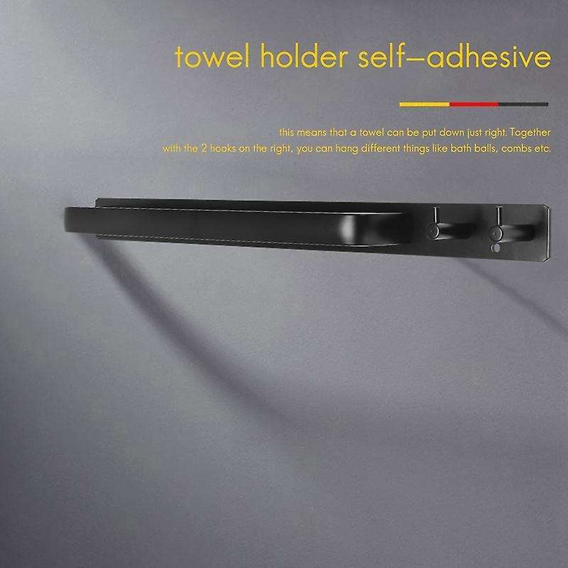 Towel Holder without Drilling,tea Towel Rail Aluminum Black,adhesive Bath Towel Holder for The Bath