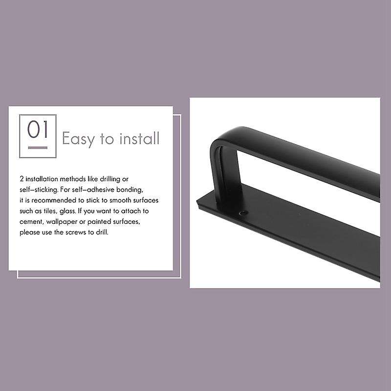 Towel Holder without Drilling,tea Towel Rail Aluminum Black,adhesive Bath Towel Holder for The Bath