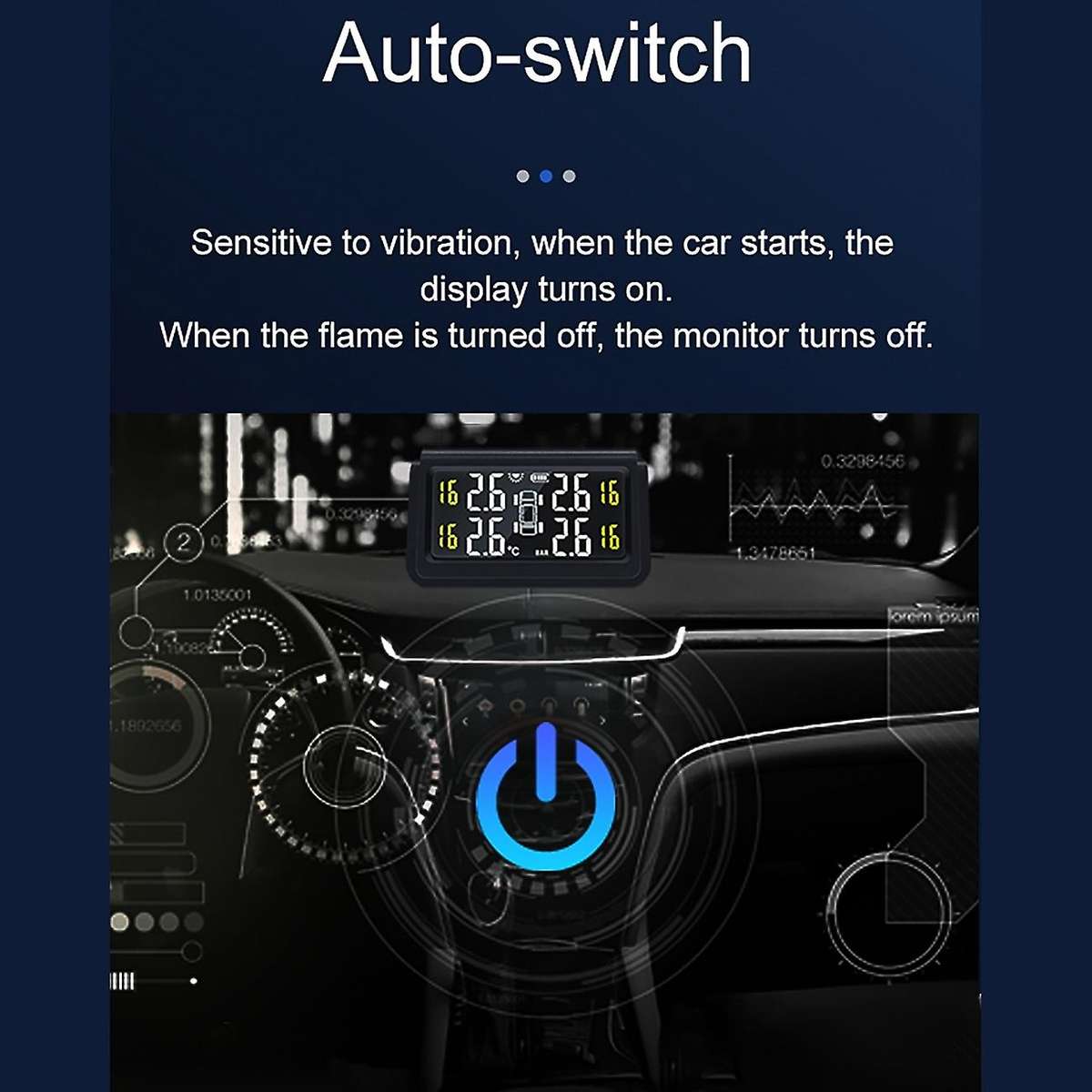 TPMS Solar Car Tire Pressure Monitoring System 0-3.5 Bar TPMS Wheel Tyre External Sensor