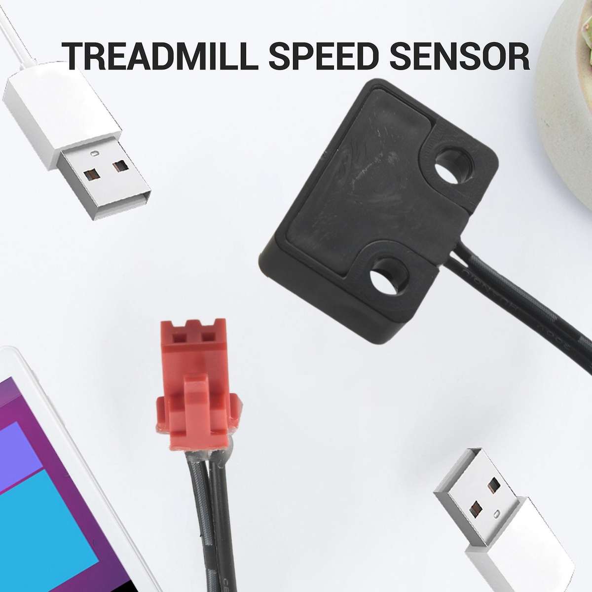 Treadmill Speed Sensor Cable 2 Pin Light Sensor Tachometer Magnetic Induction Speed Sensor for Tread