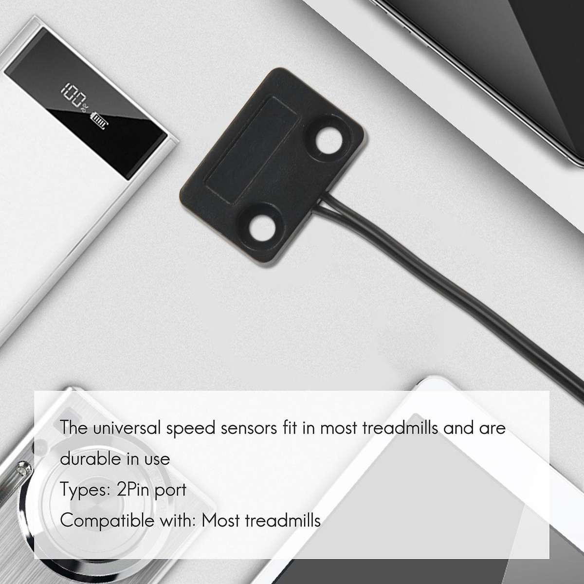 Treadmill Speed Sensor Cable 2 Pin Light Sensor Tachometer Magnetic Induction Speed Sensor for Tread